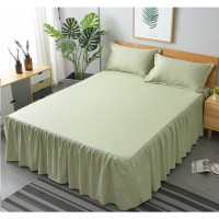 ราคา DDbedroom ผ้าปูที่นอน 5 ฟุต 6 ฟุต มีชายระบาย+ปลอกหมอน 2 ใบ ผ้าฝ้าย 100% เนื้อหนานุ่ม สีเรียบหลายสี 6 ฟุต BSP-10 (12432794)