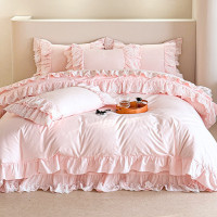 ราคา DDbedroom ชุดผ้าปูที่นอนวินเทจ รุ่น PC-1114 ผ้าฝ้ายนุ่ม 100% - สีครีม, สีชมพู-ระบายลูกไม้ 6 ฟุต ซอฟท์พิงค์ (12425024)
