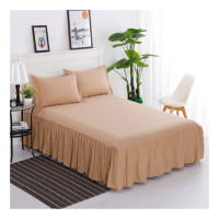 ราคา DDbedroom ผ้าปูที่นอน 5 ฟุต 6 ฟุต มีชายระบาย+ปลอกหมอน 2 ใบ ผ้าฝ้าย 100% เนื้อหนานุ่ม สีเรียบหลายสี 6 ฟุต BSP-08 (12432790)