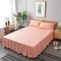 ราคา DDbedroom ผ้าปูที่นอน 5 ฟุต 6 ฟุต มีชายระบาย+ปลอกหมอน 2 ใบ ผ้าฝ้าย 100% เนื้อหนานุ่ม สีเรียบหลายสี BSP-15 5 ฟุต (12432799)