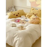 ราคา bunny แถมต๊กตา ชุดเครื่องนอน ผ้าปูที่นอน ผ้าไหม coolingtech ลายการ์ตูน #1000 Pooh 6 ฟุต (12534367)