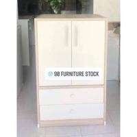 ราคา Hawa 90 Furniture ตู้เสื้อผ้าเด็ก รุ่นตู้นเสื้อคุณหนู 2บาน 2ลิ้นชัก 43*60*96 #3 ดำล้วน (10753550)