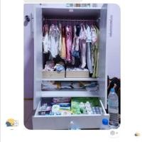 ราคา Hawa 90 Furniture ตู้เสื้อผ้าเด็ก รุ่นตู้นเสื้อคุณหนู 2บาน 2ลิ้นชัก 43*60*96 #3 เพิ่มชั้นวางของ (10753539)