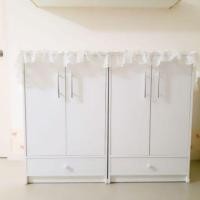 ราคา Hawa 90 Furniture ตู้เสื้อผ้าเด็ก รุ่นตู้นเสื้อคุณหนู 2บาน 2ลิ้นชัก 43*60*96 #3 ขาว+มือจับหรูหรา (10753528)
