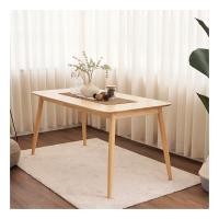 ราคา BAAN FURNITURE โต๊ะไม้ยางพารา (ขากลม) รุ่นโบรีส สีธรรมชาติ ขนาด 80x120x75 ซม. (12088219)