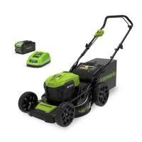 ราคา Greenworks เครื่องตัดหญ้าแบบเข็นไร้สาย 40V (ครบชุด) 18 นิ้ว 3in1 พร้อมแบตฯ 4.0 แอมป์ และที่ชาร์จ รายการ (10503345)