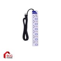 ราคา TOSHINO รางปลั๊ก รุ่น ET-916 รางปลั๊ก 6 ช่อง 6 สวิตช์ สายยาว 3 ม.(10A/2300W) (สีขาว) (12641724)