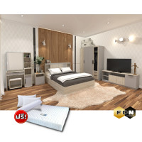 ราคา FDN Furniture ชุดห้องนอน รุ่น วิด้า5ชิ้น สีไวท์โอ๊ค/เทา 6 ฟุต (12642883)