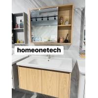 ราคา HOMEONETECH_ ชุดอ่างล้างหน้า รุ่น F1-80 สีไม้ สไตล์มินิมอล ไม่รวมอะไหล่ (12650738)