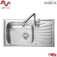 ราคา (Mex) อ่างล้างจาน 1 หลุม 1 ที่พัก ขนาดอ่าง 75 x 43 ซม. สเตนเลส สตีล AISI 201 รุ่น DSX75 (12647029)