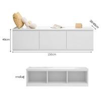 ราคา MOLESUN ตู้เก็บของมินิมอล สามารถนั่งได้ ใช้งานได้อเนกประสงค์ ขาว150cm 3บาน +ลึก40สูง40 (12644727)