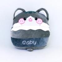 ราคา Elegance หมอนตุ๊กตา /เบาะรองนั่ง หมอนผ้าห่ม ตุ๊กตา หมอน พกพา ผ้านิ่ม BabyCharchoal-NO9715 (12654314)