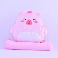 ราคา Elegance หมอนตุ๊กตา /เบาะรองนั่ง หมอนผ้าห่ม ตุ๊กตา หมอน พกพา ผ้านิ่ม Smiley Pinky-NO9713 (12654312)