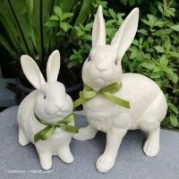ราคา Greenery-Handmade ตุ๊กตาเรซิ่นแต่งสวน กระต่ายน้อยคู่ แม่-ลูก สีครีม normal (12533703)