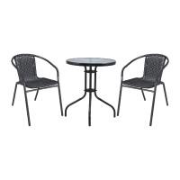 ราคา ชุดโต๊ะสนาม 2 ที่นั่ง รุ่นทอสก้า เทาเข้ม (10359486)