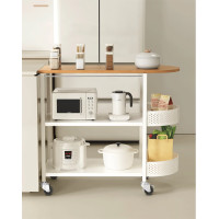 ราคา MM SHOP ชั้นวางของ ชั้นวางรถเข็น พร้อมล้อเลื่อน ตะกร้าปรับระดับได้ 3ชั้น 40*34*78 (12655402)