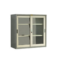 ราคา PRESIDENT ตู้เก็บเอกสารบานเลื่อนกระจกเตี้ย เหล็กหนา 0.6 มม. SLG13 สีเทา 3 ฟุต (12657249)