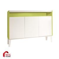 ราคา Kiosk Furniture ตู้โชว์ SLIK 3 บานเปิด เขียว/ขาว (12659981)