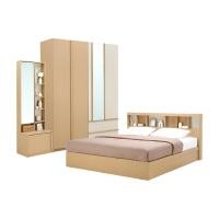 ราคา Index Living Mall ชุดห้องนอน รุ่นชิซูโอกะ (เตียง, ตู้เสื้อผ้า 4 บาน, โต๊ะเครื่องเเป้ง) - สีโตเกียว โอ๊ค/หินทราย ขนาด 6 ฟุต (12654992)