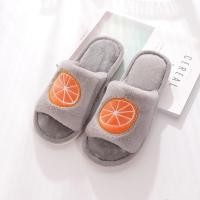 ราคา SIMPLE HOME รองเท้าใส่ในบ้าน สลิปเปอร์ แตะลายผลไม้ ขนนุ่ม ใส่สบาย M 38-39 GY เทาส้ม (12659600)