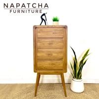 ราคา NAPATCHAตู้มินิมอล ตู้ลิ้นชักเก็บของไม้สัก 4 ลิ้นชัก สีไม้ N5-25 (12657547)