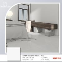 ราคา บุญถาวร กระเบื้องแกรนิโต้ SUPER GLOSSY H WHITE 60x60 60X60 *A (พื้น)#1074763 (10038849)