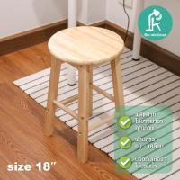 ราคา PK เก้าอี้สตูลไม้ยางพารา ทรงกลม สีไม้ธรรมชาติทรงกลม ขนาด 18 นิ้ว (10851359)