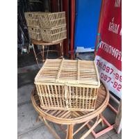 ราคา Nobpha9 ตระกร้าหวายแท้มีฝาปิด ขนาดกลาง ตระกร้าจักรยาน ตระกร้ามอเตอร์ไซ normal (12664687)