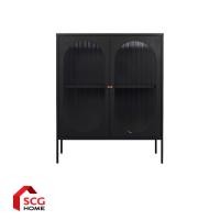 ราคา Kiosk Furniture ตู้โชว์ 3 ชั้น รุ่น Sleek ทรงกลาง พร้อมกระจกคลื่นมุมโค้ง 3 ด้าน สีดำด้าน (12664803)