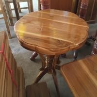 ราคา Nobpha9 โต๊ะไม้สักแท้วงกลม โต๊ะไม้สัก ดอก (12664197)