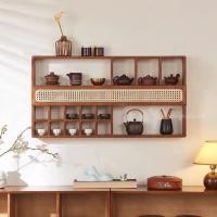 ราคา Loadingofficial-ชั้นวาง / โชว์แก้วน้ำแขวนติดผนังสไตล์ญี่ปุ่น ตรงกลางเป็นชั้นวางมีบานปิดหวาย (12667156)