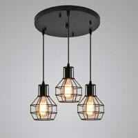ราคา Leon Light โคมไฟ 3 ช่อ สไตล์ Loft พร้อมหลอด 15x18 cm. สีดำ (10557314)