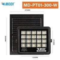 ราคา MODI ไฟสปอร์ตไลท์ โซล่าเซลล์ แสงขาว รุ่น MD-PT01 ขนาด 50W 80W 200W 300W 400W รุ่นใหม่ แผงดำ mono 300W แสงขาว(6500K) (12087925)