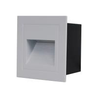 ราคา lightmax โคมไฟฝังขั้นบันได led 042/232 2w แสงส้ม (ww) สี่เหลี่ยม สีขาว (12352527)