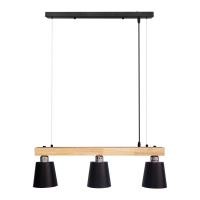 ราคา lightmax โคมไฟห้อย1044/024 โป๊ะเหล็กสีดำ 3 หัว คานไม้อ่อน (12373272)