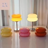 ราคา LUXU DECOR - โคมไฟตั้งโต๊ะ โคมไฟแก้ว โคมไฟข้างเตียง สำหรับตกแต่งบ้านและห้องนอน แสงแบบ LED สามสี YELLOW (12515360)