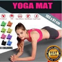 ราคา Homelove เสื่อโยคะ แผ่นใหญ่ ขนาด 183 x 61 cm ฟรีสายรัดเสื่อโยคะ แผ่นรองโยคะ Yoga mat Yoga เทา (12447660)