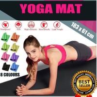 ราคา Homelove เสื่อโยคะ แผ่นใหญ่ ขนาด 183 x 61 cm ฟรีสายรัดเสื่อโยคะ แผ่นรองโยคะ Yoga mat Yoga ดำ (12447661)