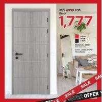 ราคา BUMRUNGTHAI ประตูเมลามีนเซาะร่อง สี Silver oak 80x200cm. จัดส่งฟรี!!! 80x200cm. Fiveblocks (12373713)