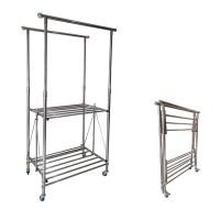 ราคา pn clothes rack ราวแขวนผ้า ราวตากผ้า สแตนเลสพับได้ ราวคู่ปรับสูงต่ำ ยืดหดได้ ไม่ต้องประกอบ แบบไม่มีห่วงแขวน (10805239)