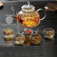 ราคา charmcha กาน้ำชาลายฟักทอง600ml+ทีกรองชา+แก้ว+เตา+เทียน+กา ถูกสุด! ชุด ของขวัญ กาชา ฌามชา ชุดกา+แก้ว4+เตากลม (12571412)