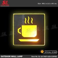 ราคา SL LIGHTING โคมไฟติดผนัง ป้ายไฟ LED SL-10-7607 สัญลักษณ์รูปถ้วยกาแฟ 10-7607-LED-COFFEE (10310408)