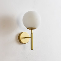 ราคา WASHI โคมไฟผนัง W0387 รุ่น โป๊ะแก้วขาวขุ่นก้านเหล็ก ทอง (10756615)