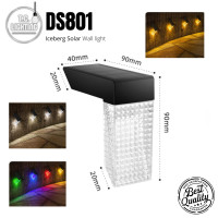ราคา TC โคมไฟติดกำแพงโซล่าเซลล์ โคมไฟติดบันได ไฟกำแพงโซล่าเซลล์ รุ่น DS801 Iceberg Wall lights คุณภาพดี ทนทาน ขาว+RGB (12323991)