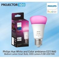 ราคา philips hue white and color ambiance e27/a60 medium lumen smart bulb, 1055 lumens 9.5w led (75w) *ประกันศูนย์ไทย 2ปี* (12171513)
