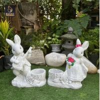 ราคา Bunny Brown "กระต่าย นักดนตรี กระถาง (คู่)" Limited กระถาง ปูนปั้น จัดสวน ประดับสวน แต่งสวน ใส่ต้นไม้ "Bunny Brown" สีปูนปัดขาว (12205590)