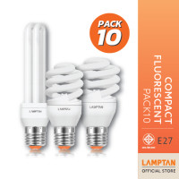 ราคา LAMPTAN หลอดไฟ Compact Florescent [แพ็ก 10 หลอด] 18w แสงเหลือง ขั้วE27 (12201805)