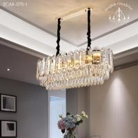 ราคา Bangkok Chandelier โคมไฟแชนเดอเลียร์ โคมไฟคริสตัล ทรงรียาว คริสตัลแท้เป็นประกายระยิบระยับ สำหรับโต๊ะทานข้าว BCAA-075-1 BCAA-075-1-100*35*31 (10930531)