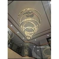 ราคา Light Studio โคมไฟ Luxury Style โคมไฟคริสตัล โคมไฟระย้า เหลี่ยมเพชร แบบ6-7 ห่วง 6 ห่วง D120cm. (12036438)