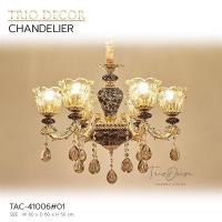 ราคา TRIODECOR CHANDELIER LAMP โคมไฟหลุยส์ระย้า 6ช่อ TAC-41006#01 classic (12102978)